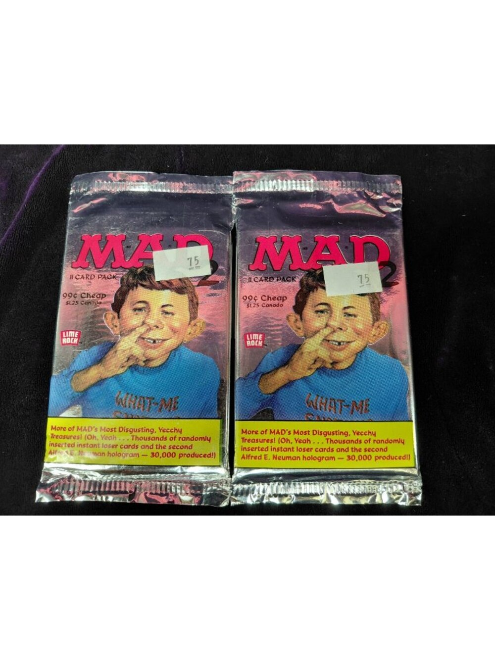 Mad Magazine Trading Card Packs 1992 Sealed Lime Rock 11 Cards Per Pack  Lot of